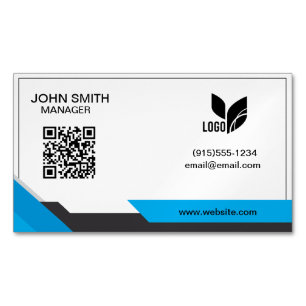 Modern QR Code Professional Business Card Magnet