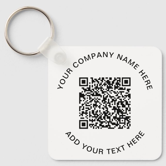 Modern QR Code Promotional Keychain (Front)