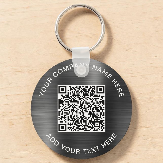 Modern QR Code Promotional Silver Keychain (Modern QR Code Promotional Silver Keychain)