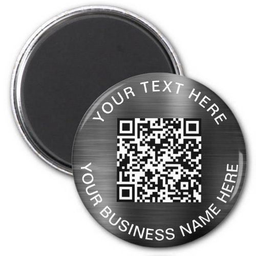 Modern QR Code Promotional Silver Magnet