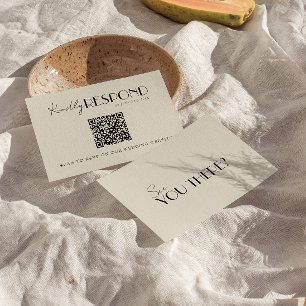 Modern QR Code Retro French Whimsical Wedding RSVP Card