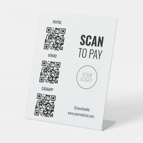 Modern QR Code Salon Scan to Pay Pedestal Sign