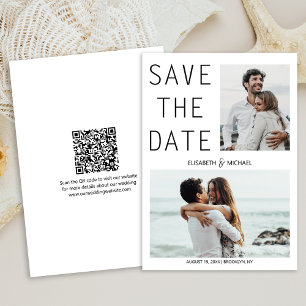 Modern QR Code Save The Date Photo Wedding Invitation
