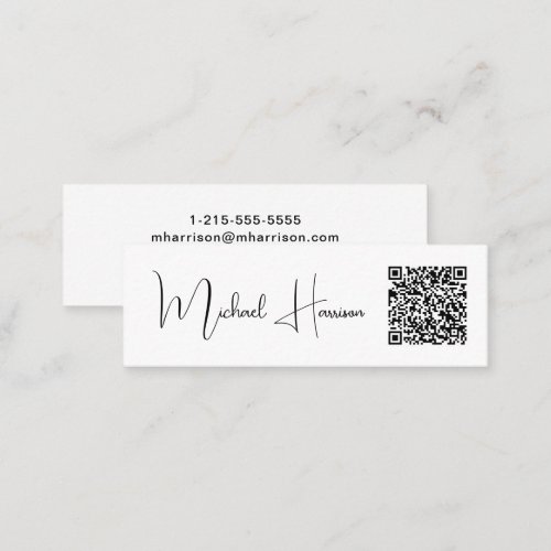 Modern QR Code Signature Script Professional Mini Business Card