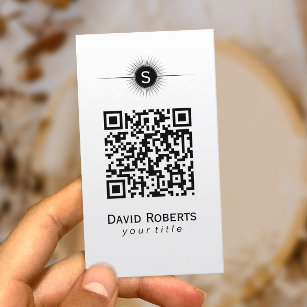 Modern QR Code Simple Plain Business Card