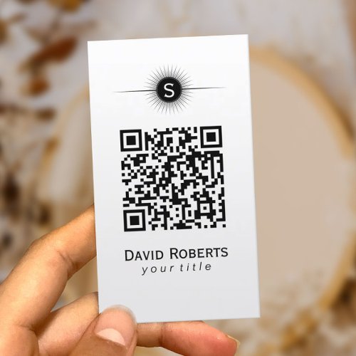 Modern QR Code Simple Plain Business Card