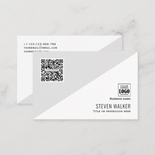 Modern QR Code Simple Professional Corporate Busin Business Card