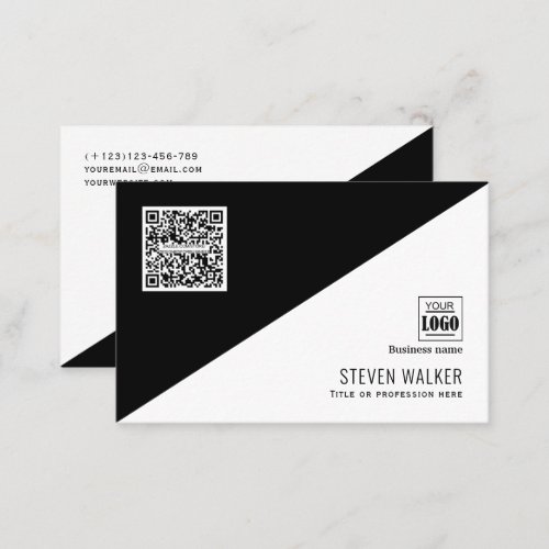 Modern QR Code Simple Professional Corporate Business Card