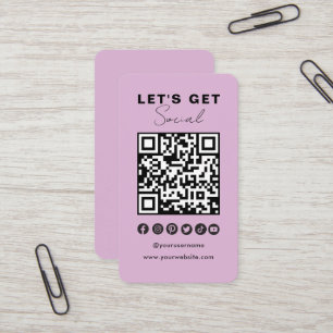Modern QR Code Social Media Connect With Us Business Card