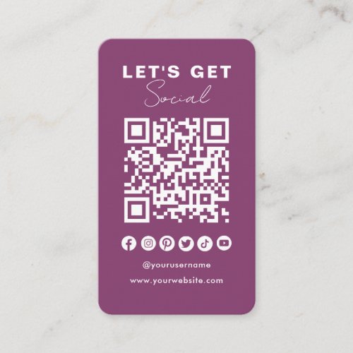 Modern QR Code Social Media Connect With Us Business Card