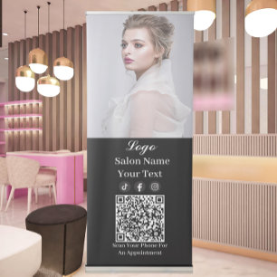 Modern QR code social media  Retractable Banner