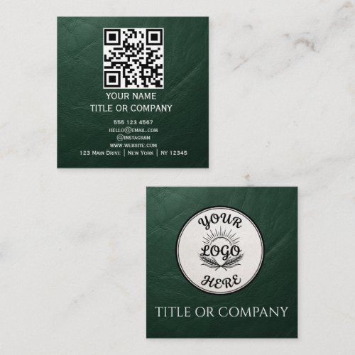 Modern QR Code Square Business Card