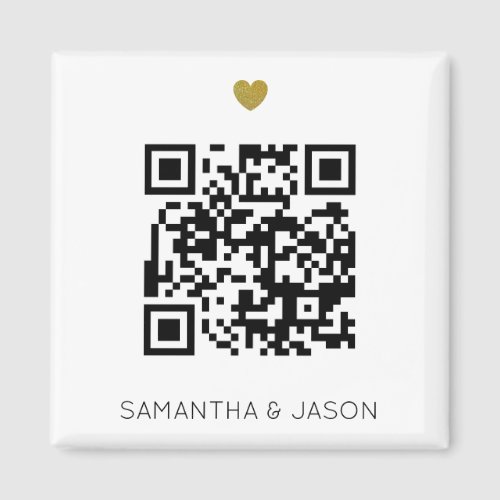 Modern QR Code Template Wedding Invitation Magnet