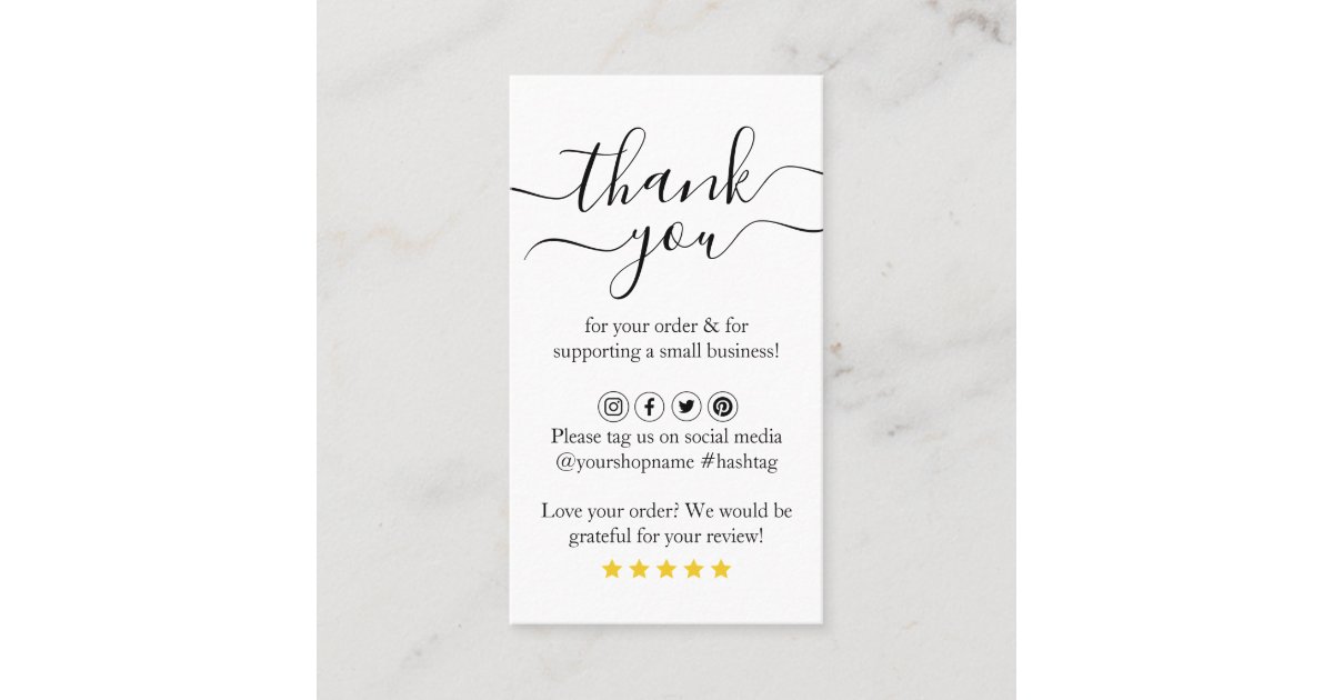 Modern QR Code Thank You For Order Insert Cards | Zazzle