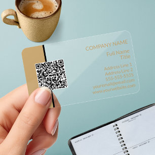 Modern QR Code Transparent Clear Business Cards