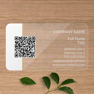 Modern QR Code Transparent Clear Business Cards