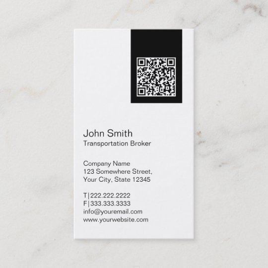 Modern Qr Code Transportation Broker Business Card Zazzle Com