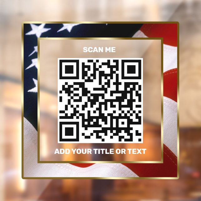 Modern QR Code USA Flag Business Scannable Window Cling (Sheet 2)