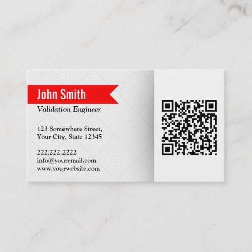 Modern QR Code Validation Engineer Business Card