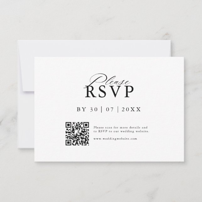 Modern QR Code Website RSVP Card (Front)