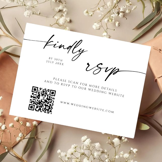 Modern QR Code Website RSVP Card (Creator Uploaded)