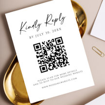 Modern QR Code Website RSVP Card