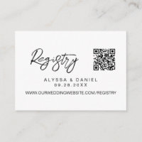 Modern QR code wedding registry Simple custom