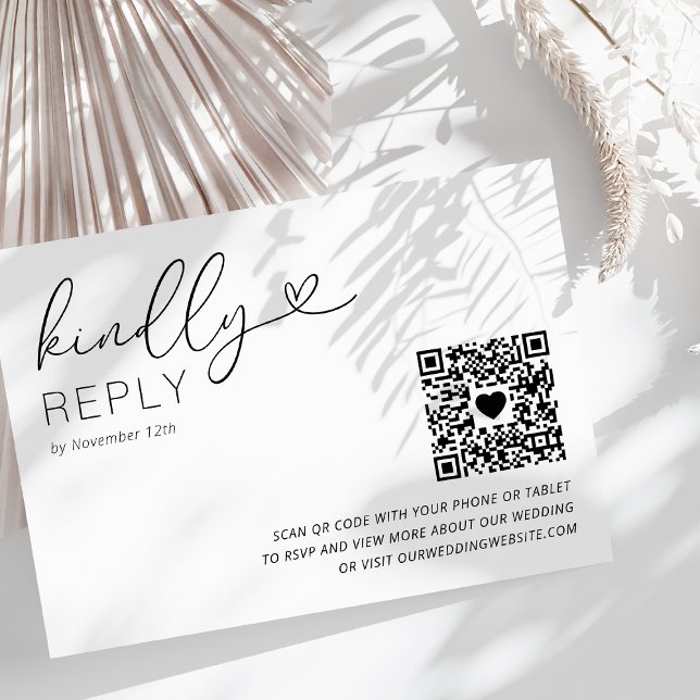 Modern QR Code Wedding RSVP Card (Creator Uploaded)