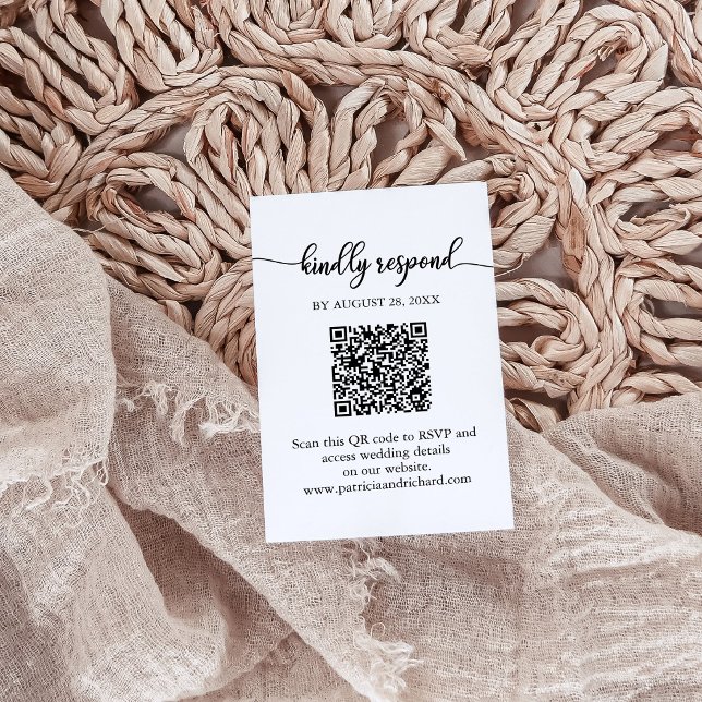 Modern QR Code Wedding RSVP Card Scan to Replay (Creator Uploaded)