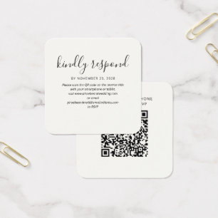 Modern QR Code Wedding Website RSVP Enclosure Card