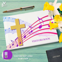 Modern QR Logo Church Easter Guest Book