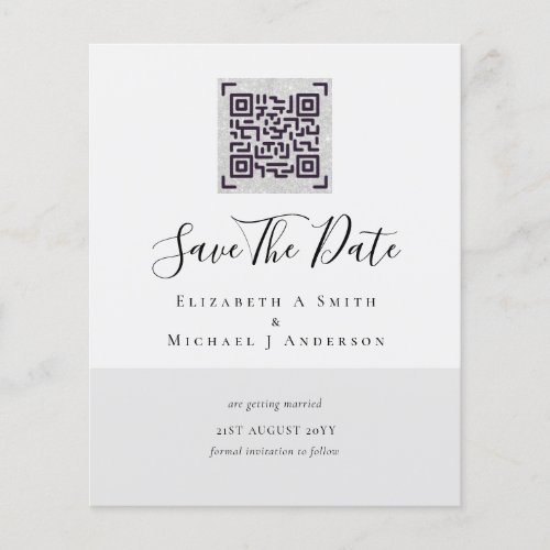 Modern QR Scanning Code Wedding Save Date Invites Flyer