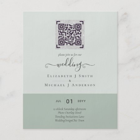 Modern QR Scanning Code Wedding Save Date Invites Flyer