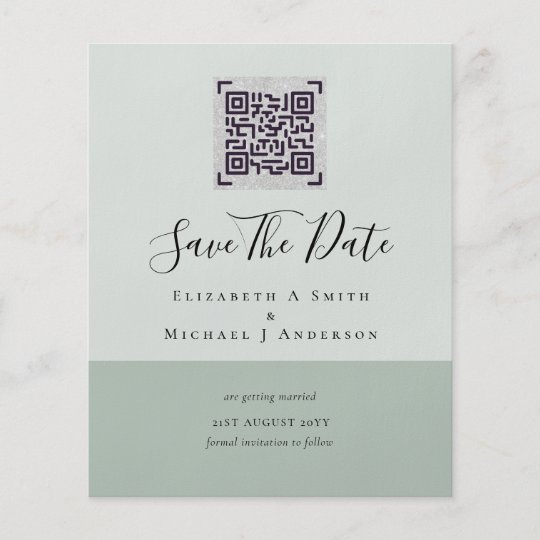 Modern QR Scanning Code Wedding Save Date Invites Flyer | Zazzle.com