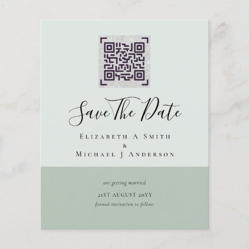 Modern QR Scanning Code Wedding Save Date Invites Flyer