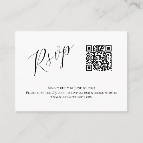 Modern QR wedding RSVP Enclosure Card