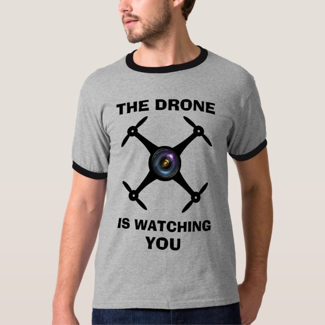 Modern Quadcopter | UAV | Funny Drone Camera Quote T-Shirt (Front)