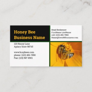 Modern quartered beekeeper business card