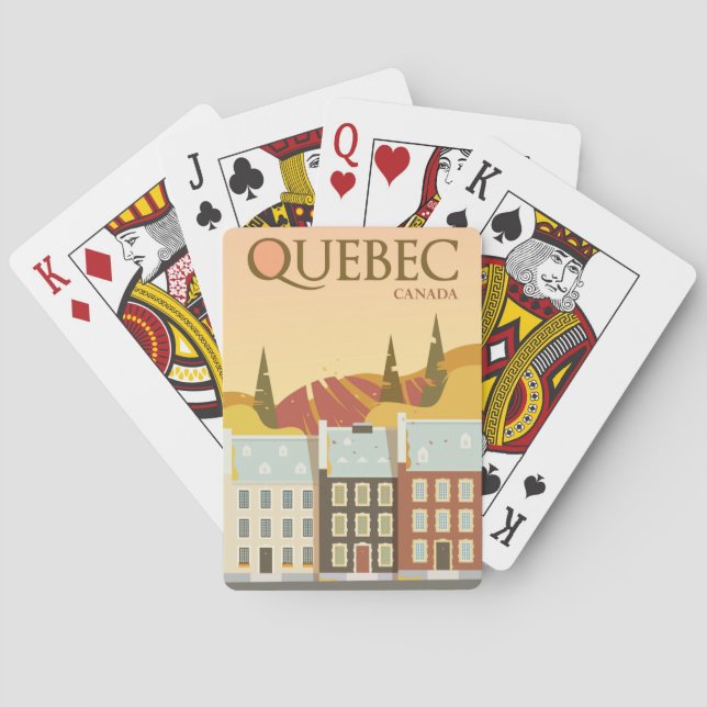 Modern Quebec Canada Travel Poker Cards (Back)