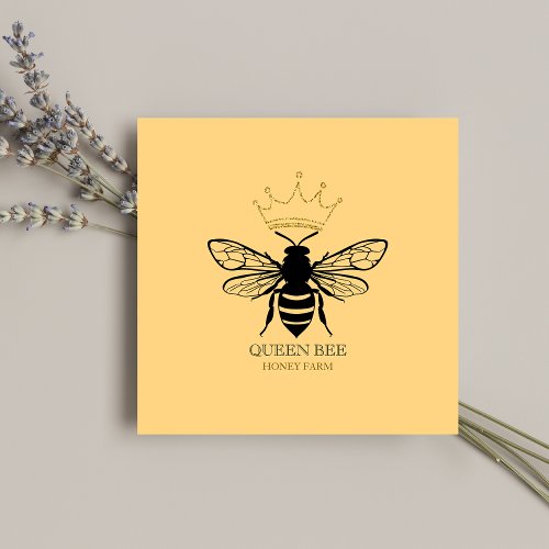 Modern Queen Bee Honeybees Beekeeper Apiarist  Square Business Card