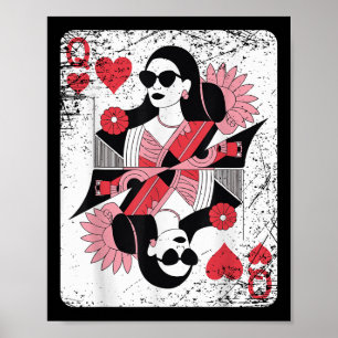 Modern Queen Of Hearts Playing Card Poster