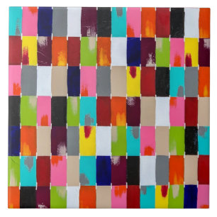 Modern Quilt 6 x 6 Ceramic Tile
