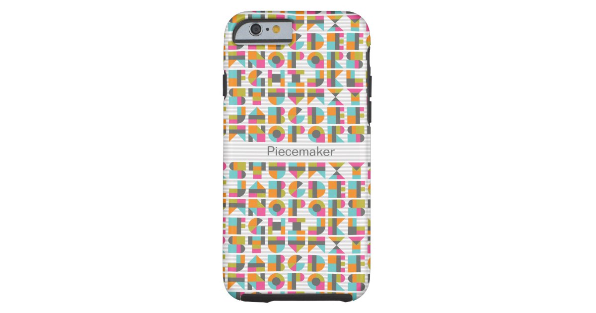 Modern Quilt Block Letters Iphone 6 6s Tough Case Zazzle Com