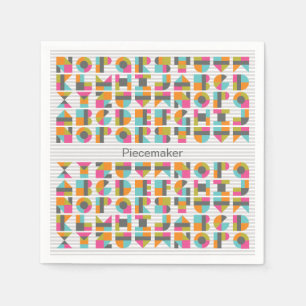 Modern Quilt Block Letters Napkins