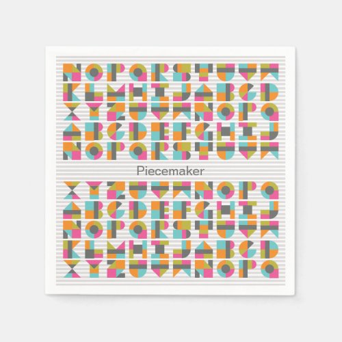 Modern Quilt Block Letters Napkins