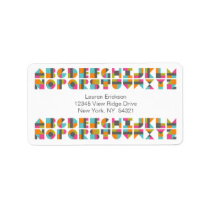 Modern Quilt Block Love Letters Address Labels