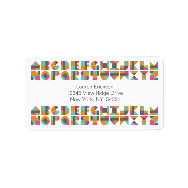 Modern Quilt Block Love Letters Address Labels (Front)
