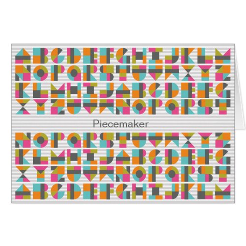 Modern Quilt Block Love Letters Note Card