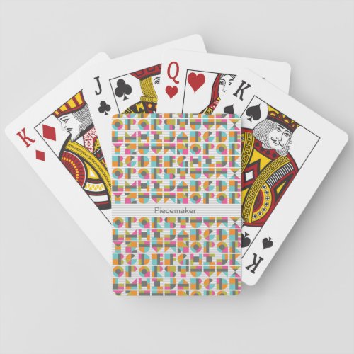 Modern Quilt Block Love Letters Playing Cards