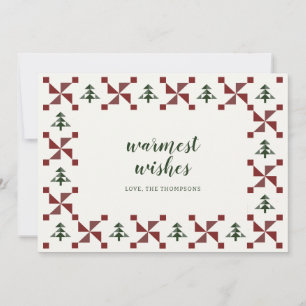 Modern Quilt Christmas Tree Holiday Non Photo Card